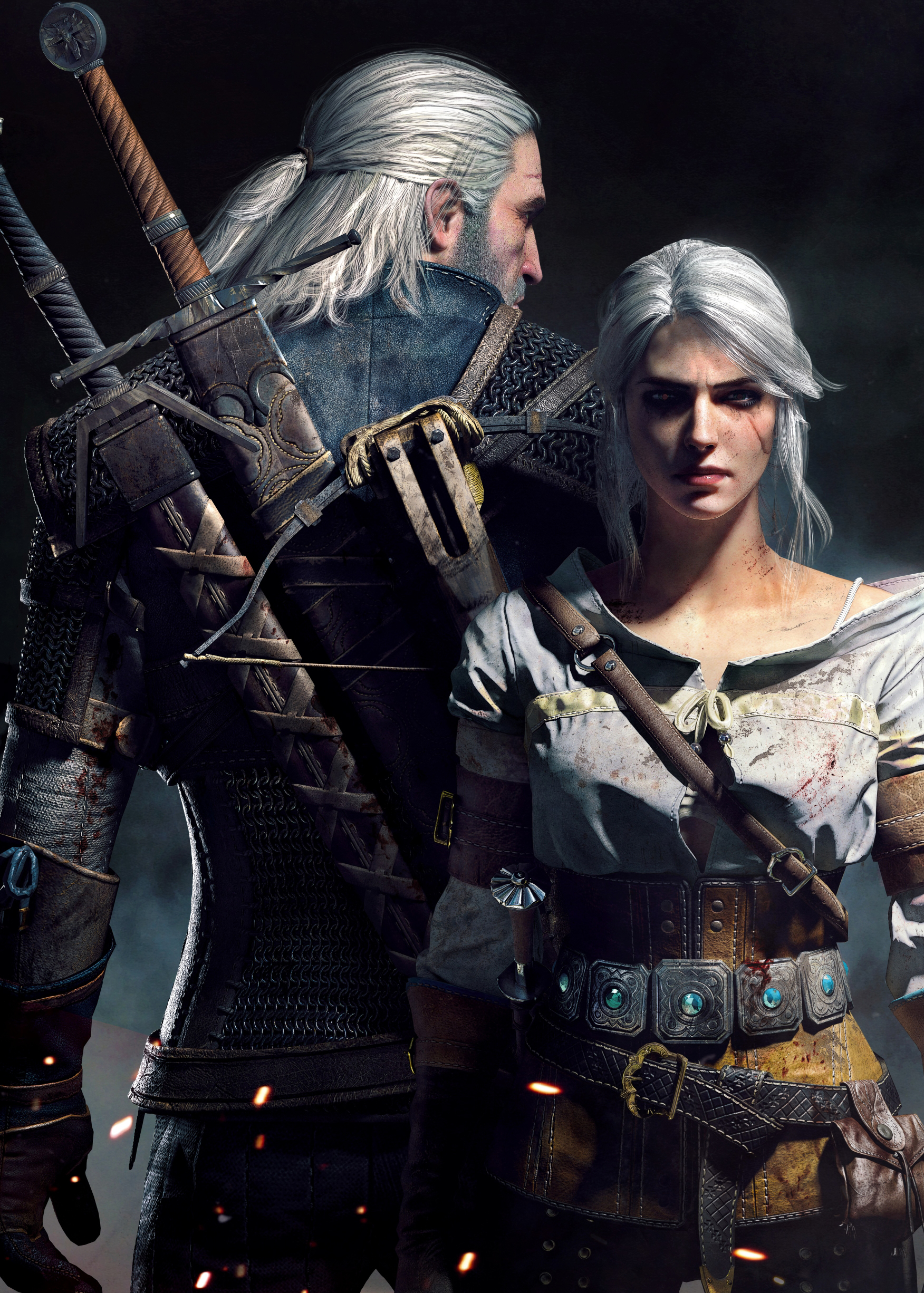 Pictures on metal with a modern look Geralt a Ciri