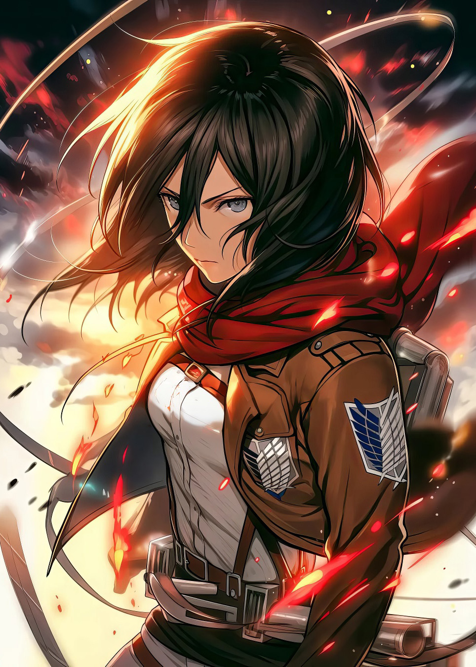 Premium picture with design - Mikasa Ackerman