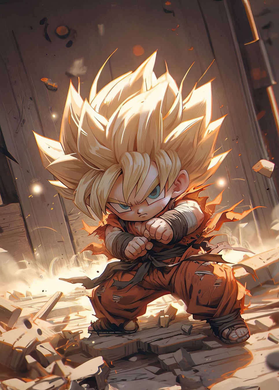 Metallic picture print with the Goku design