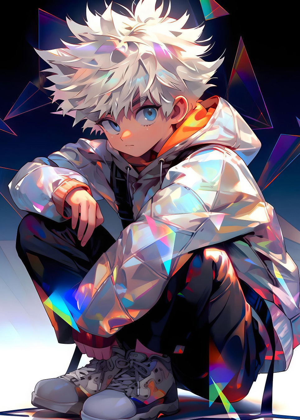 Metallic picture print with the Killua design