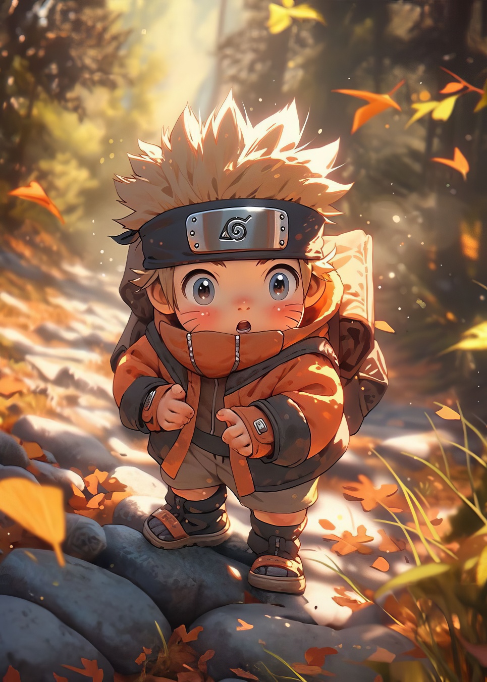 Glossy picture from metal - Baby Naruto