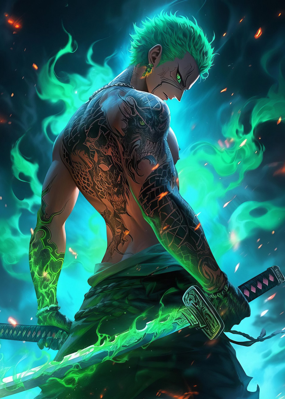 Premium picture with design - Roronoa Zoro