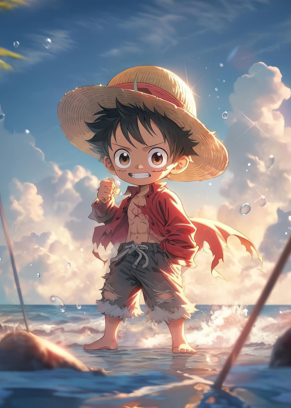 Premium picture with design - Monkey D. Luffy