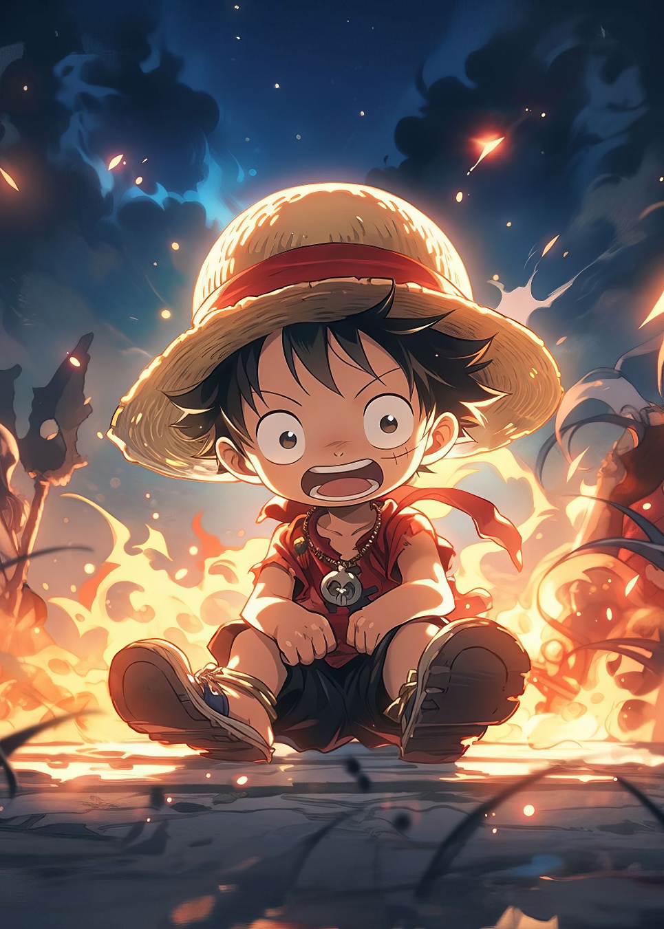 Metal wall art with the Monkey D. Luffy motif