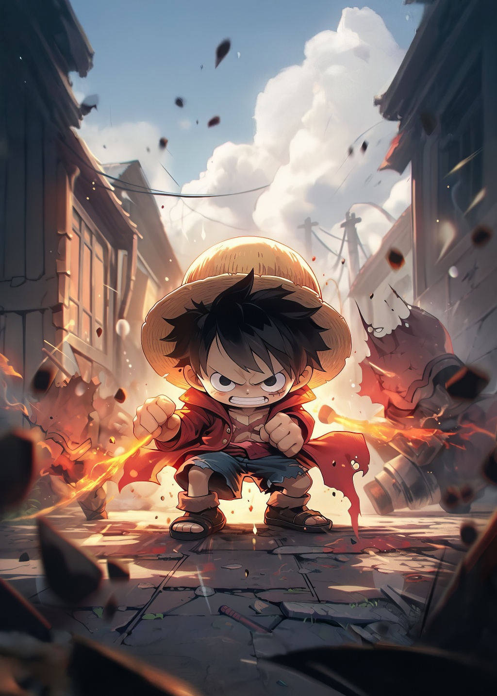 Metallic picture with the name - Monkey D. Luffy