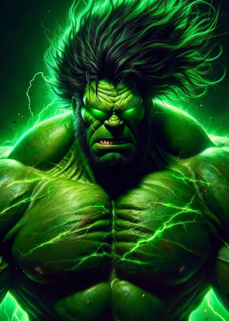 Ultra glossy wall picture for the apartment Hulk