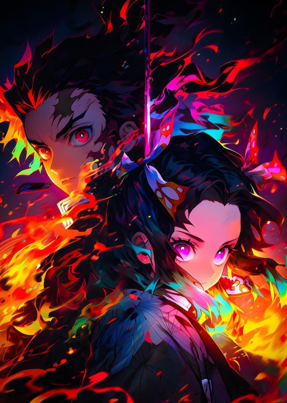 Premium wall picture Tanjiro + Nezuko